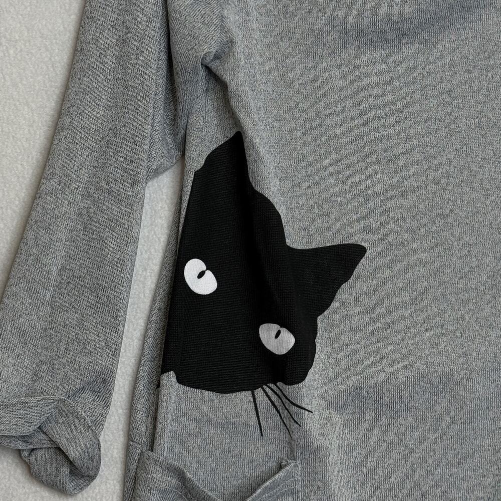 Cellabie Heathered Pullover Ear Cat Hoodie Size 2XL Kawaii Lounge Normcore New